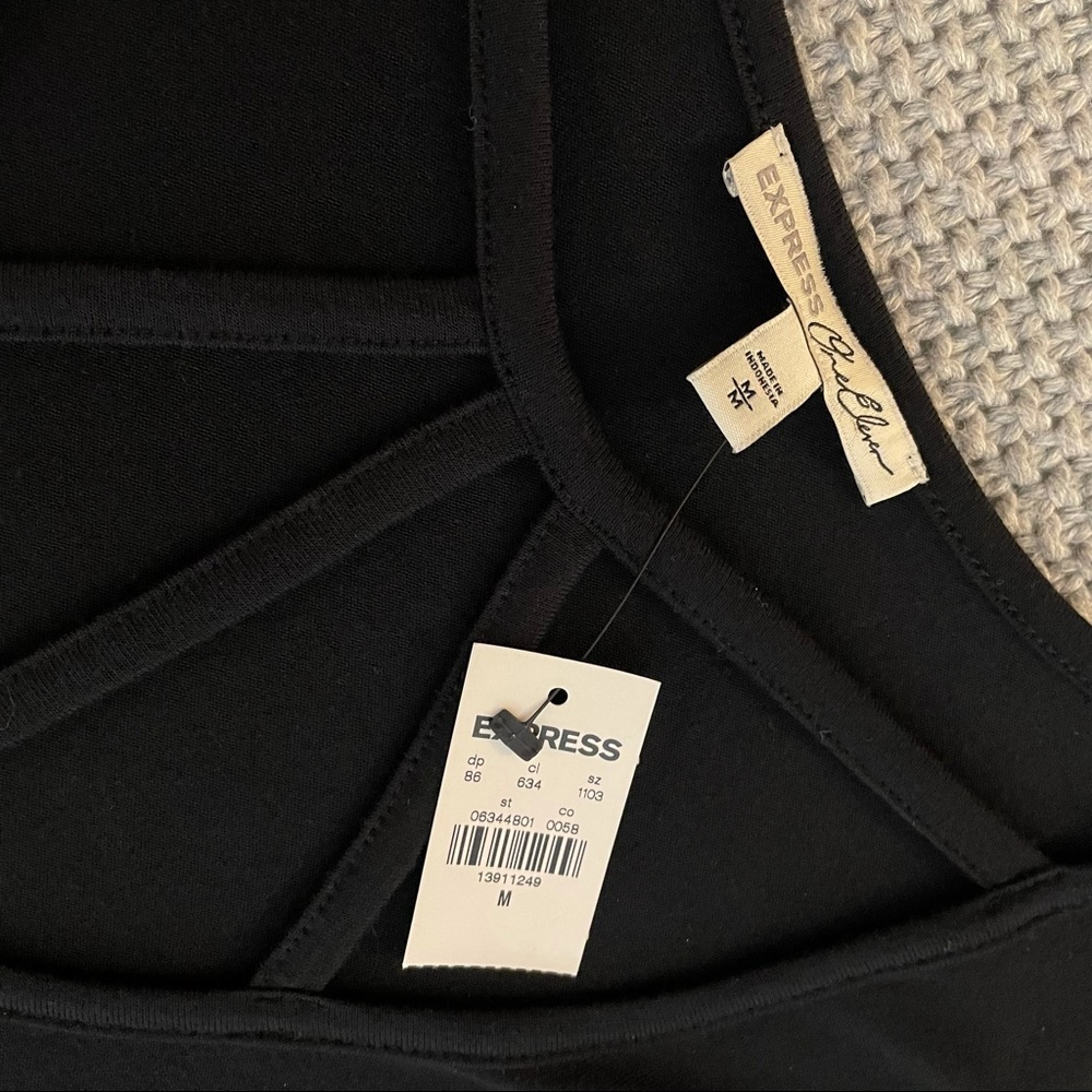 NWT Express black top with straps neck to chest - Picture 9 of 9